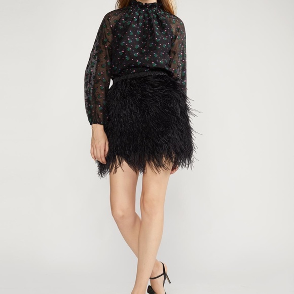 VERA OSTRICH FEATHER MINI SKIRT